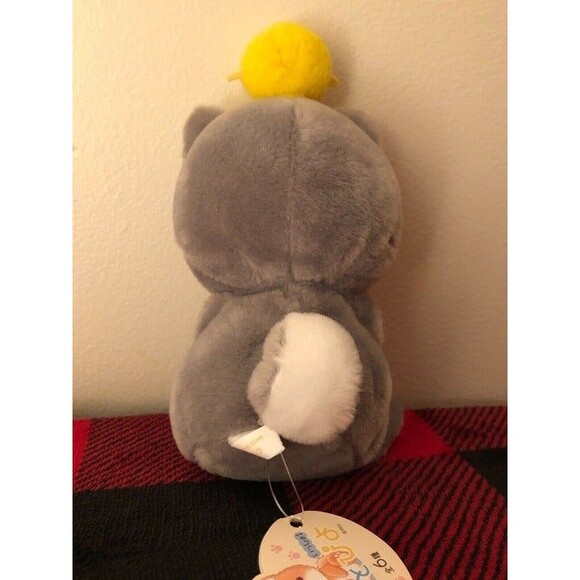YELL Mametopiyo Grey Shiba Dog with Baby Chick Plush 7.5" Japan Import NWT - Picture 3 of 9